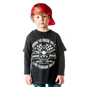 Dragstrip Kids Crew  T`Shirt - Born To Raise Hell Black